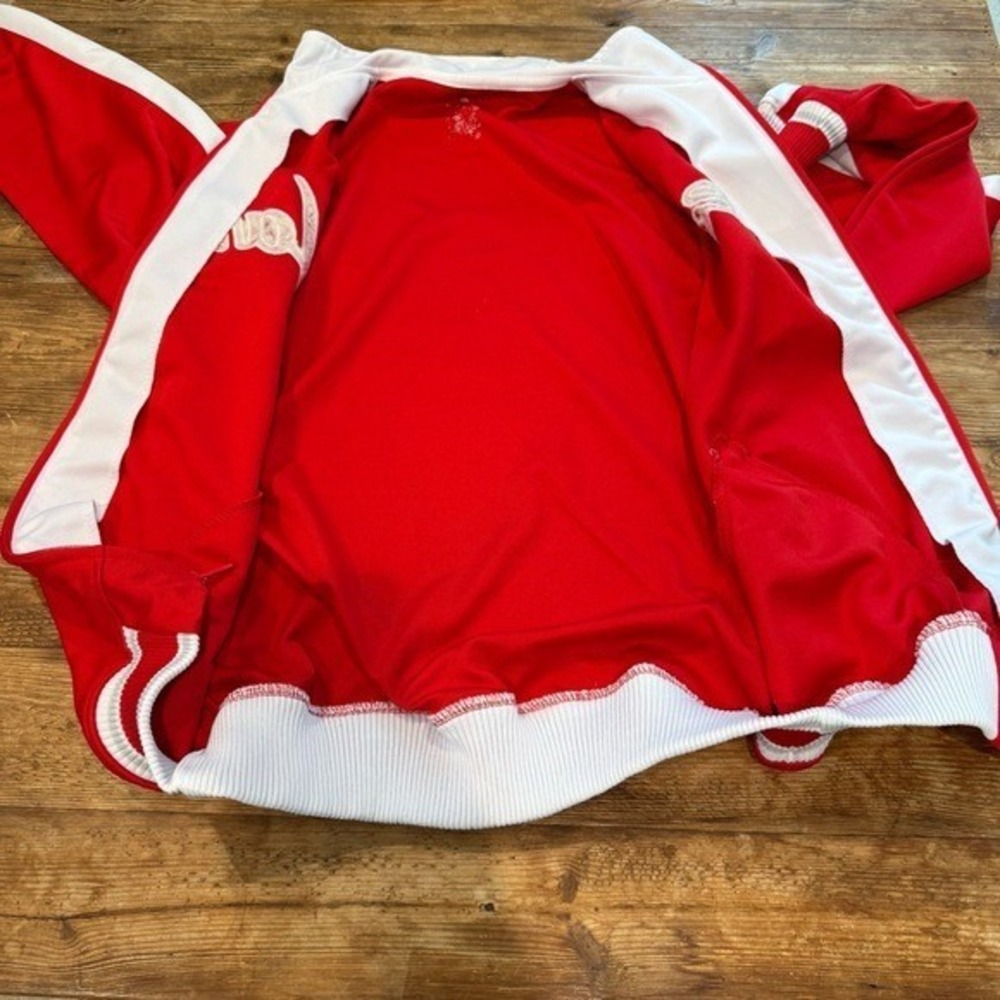 Stitches MLB NY Yankees Full Zip Track Jacket Red Unisex Women's L Men's S EUC - Picture 8 of 14